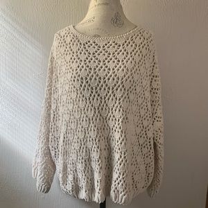 POL drop shoulder chenille sweater